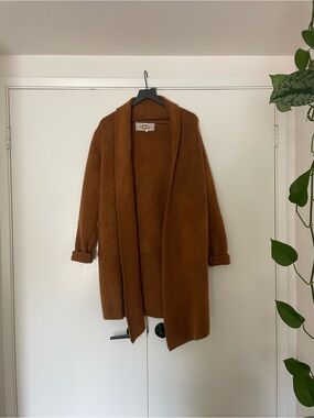 Pink Martini | Open-Front Wool / Viscose Coat in Camel